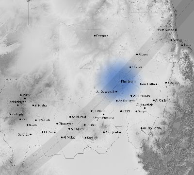 Map of the weather observed across Sudan during the solar eclipse of 02/25/1952