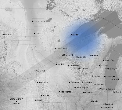 Map of the weather observed across United States during the solar eclipse of 06/30/1954