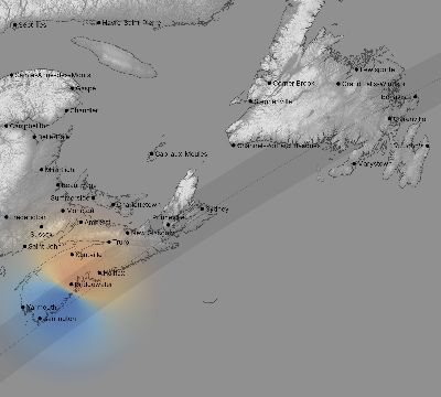 Map of the weather observed across Canada during the solar eclipse of 03/07/1970