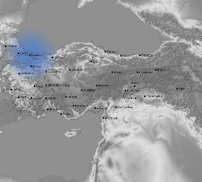 Map of the weather observed across Turkey during the solar eclipse of 04/29/1976