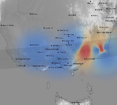 Map of the weather observed across Australia during the solar eclipse of 10/23/1976