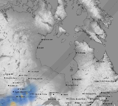 Map of the weather observed across Canada during the solar eclipse of 02/26/1979