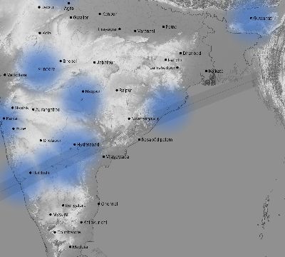 Map of the weather observed across India during the solar eclipse of 02/16/1980