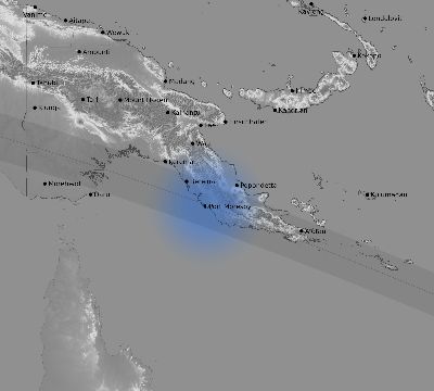 Map of the weather observed across Papua New Guinea during the solar eclipse of 06/11/1983
