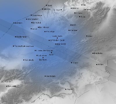 Map of the weather observed across Morocco during the solar eclipse of 05/30/1984