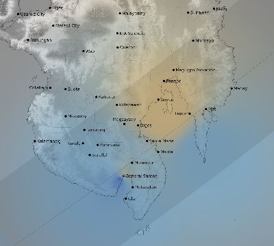 Map of the weather observed across Philippines during the solar eclipse of 03/18/1988