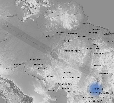 Map of the weather observed across Brazil during the solar eclipse of 07/11/1991