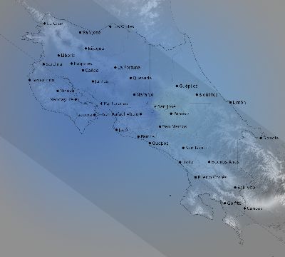 Map of the weather observed across Costa Rica during the solar eclipse of 07/11/1991