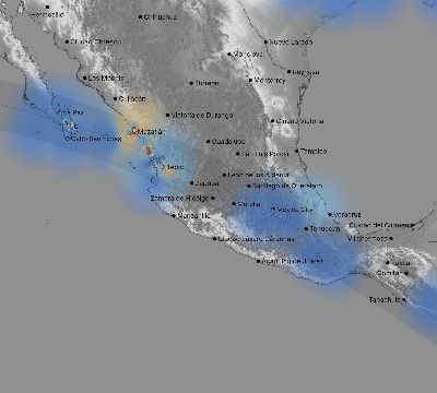 Map of the weather observed across Mexico during the solar eclipse of 07/11/1991