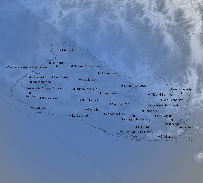 Map of the weather observed across El Salvador during the solar eclipse of 07/11/1991