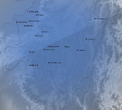 Map of the weather observed across Ecuador during the solar eclipse of 04/29/1995