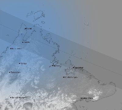 Map of the weather observed across Malaysia during the solar eclipse of 10/24/1995