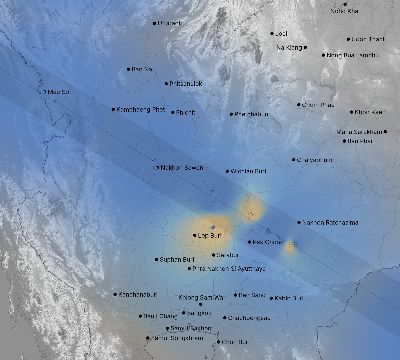 Map of the weather observed across Thailand during the solar eclipse of 10/24/1995