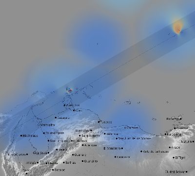 Map of the weather observed across Venezuela during the solar eclipse of 02/26/1998