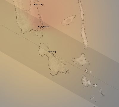 Map of the weather observed across Vanuatu during the solar eclipse of 08/22/1998
