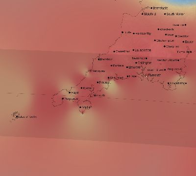 Map of the weather observed across United Kingdom during the solar eclipse of 08/11/1999