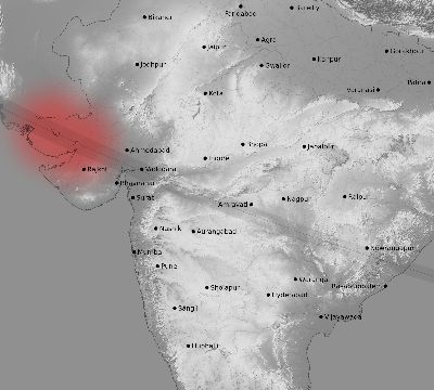 Map of the weather observed across India during the solar eclipse of 08/11/1999