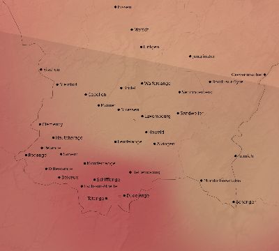 Map of the weather observed across Luxembourg during the solar eclipse of 08/11/1999