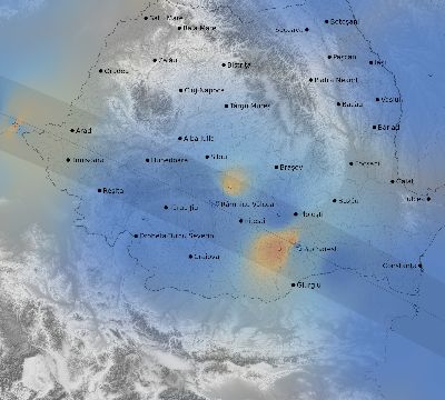 Map of the weather observed across Romania during the solar eclipse of 08/11/1999