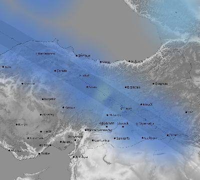 Map of the weather observed across Turkey during the solar eclipse of 08/11/1999
