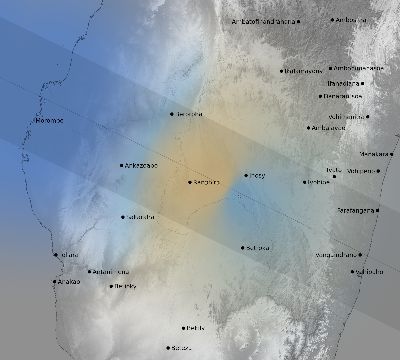 Map of the weather observed across Madagascar during the solar eclipse of 06/21/2001