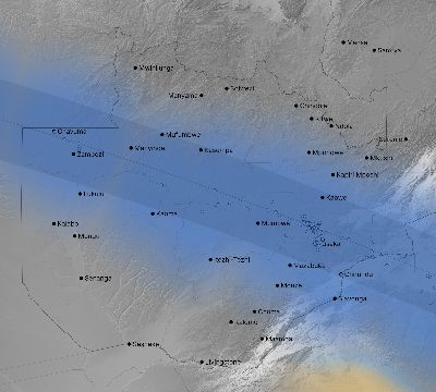 Map of the weather observed across Zambia during the solar eclipse of 06/21/2001