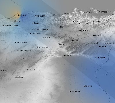Map of the weather observed across Algeria during the solar eclipse of 10/03/2005