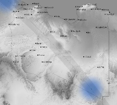Map of the weather observed across Libya during the solar eclipse of 10/03/2005