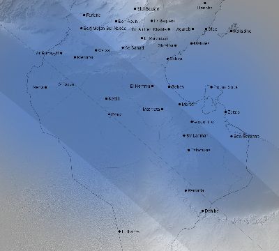 Map of the weather observed across Tunisia during the solar eclipse of 10/03/2005