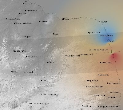 Map of the weather observed across Brazil during the solar eclipse of 03/29/2006