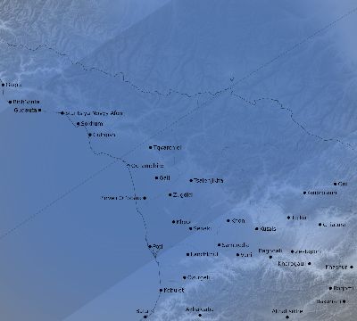 Map of the weather observed across Georgia during the solar eclipse of 03/29/2006