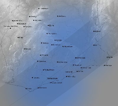 Map of the weather observed across Ghana during the solar eclipse of 03/29/2006