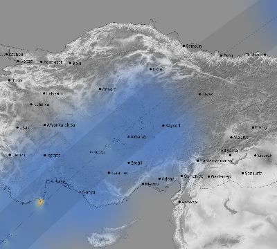 Map of the weather observed across Turkey during the solar eclipse of 03/29/2006