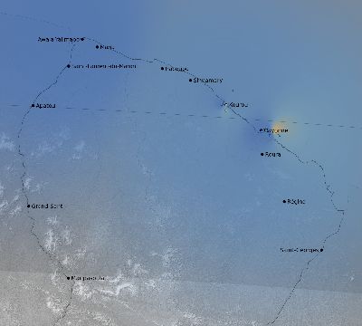 Map of the weather observed across French Guiana during the solar eclipse of 09/22/2006