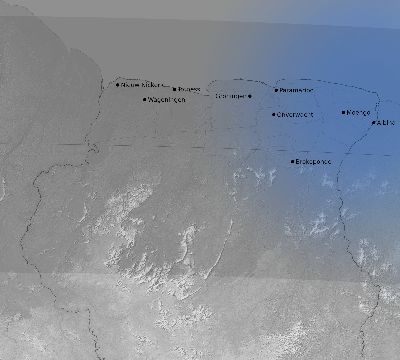 Map of the weather observed across Suriname during the solar eclipse of 09/22/2006