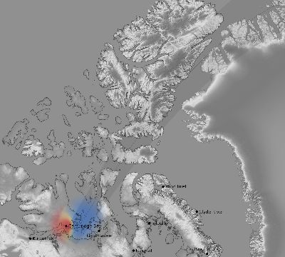 Map of the weather observed across Canada during the solar eclipse of 08/01/2008