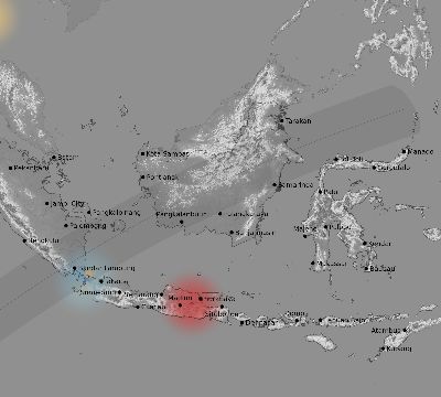 Map of the weather observed across Indonesia during the solar eclipse of 01/26/2009