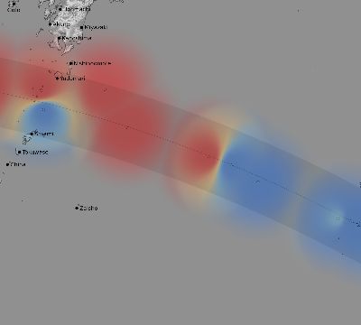 Map of the weather observed across Japan during the solar eclipse of 07/22/2009