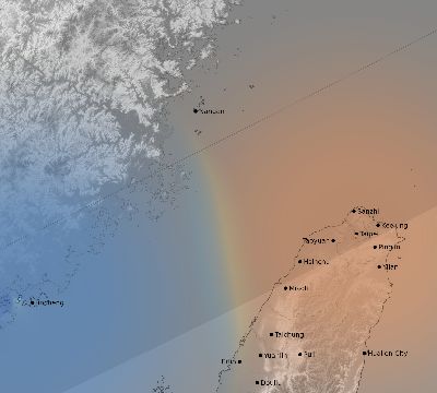 Map of the weather observed across Taiwan during the solar eclipse of 05/20/2012