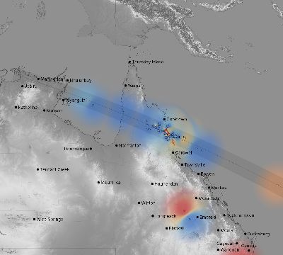 Map of the weather observed across Australia during the solar eclipse of 11/13/2012