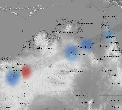 Map of the weather observed across Australia during the solar eclipse of 05/10/2013