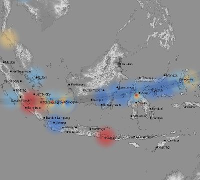 Map of the weather observed across Indonesia during the solar eclipse of 03/09/2016