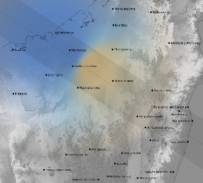 Map of the weather observed across Madagascar during the solar eclipse of 09/01/2016
