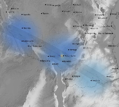 Map of the weather observed across Tanzania during the solar eclipse of 09/01/2016