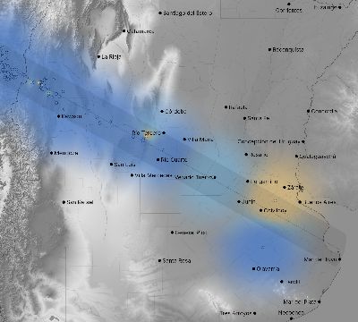 Map of the weather observed across Argentina during the solar eclipse of 07/02/2019