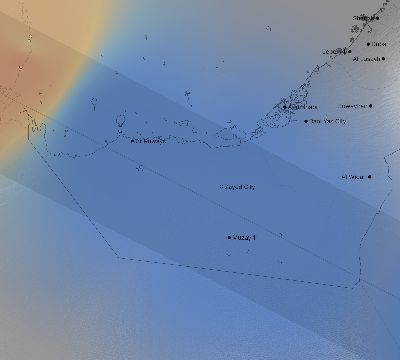 Map of the weather observed across United Arab Emirates during the solar eclipse of 12/26/2019