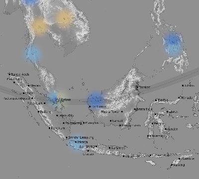 Map of the weather observed across Indonesia during the solar eclipse of 12/26/2019