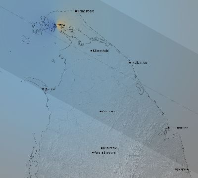 Map of the weather observed across Sri Lanka during the solar eclipse of 12/26/2019