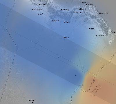 Map of the weather observed across Oman during the solar eclipse of 12/26/2019