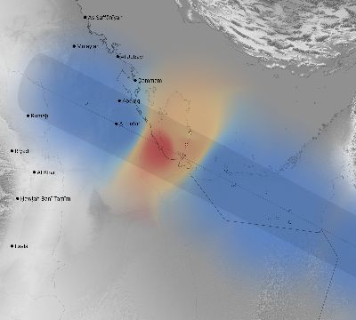 Map of the weather observed across Saudi Arabia during the solar eclipse of 12/26/2019